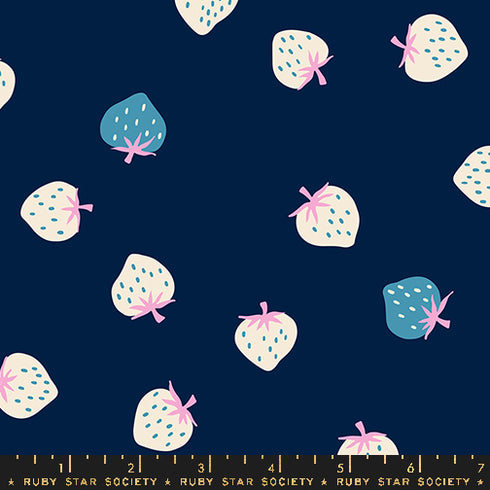 Strawberry - Strawberry Toss in Navy RS 3085 21 - Ruby Star Society Sold by the Half Yard